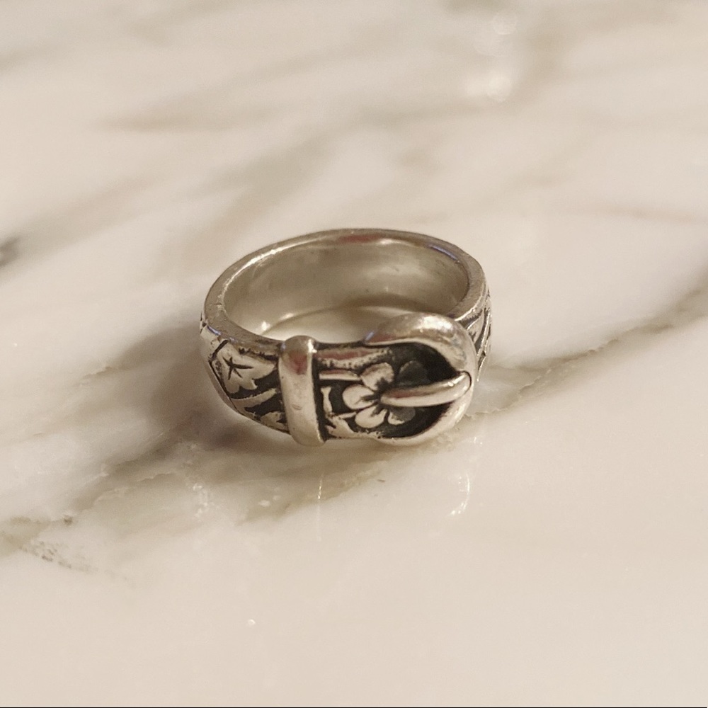 James Avery Floral Belt and Buckle Ring